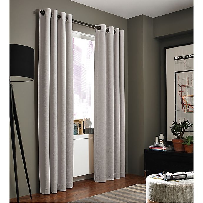 slide 1 of 1, Kenneth Cole Reaction Home Gotham Grommet Room Darkening Window Curtain Panel - Silver, 84 in