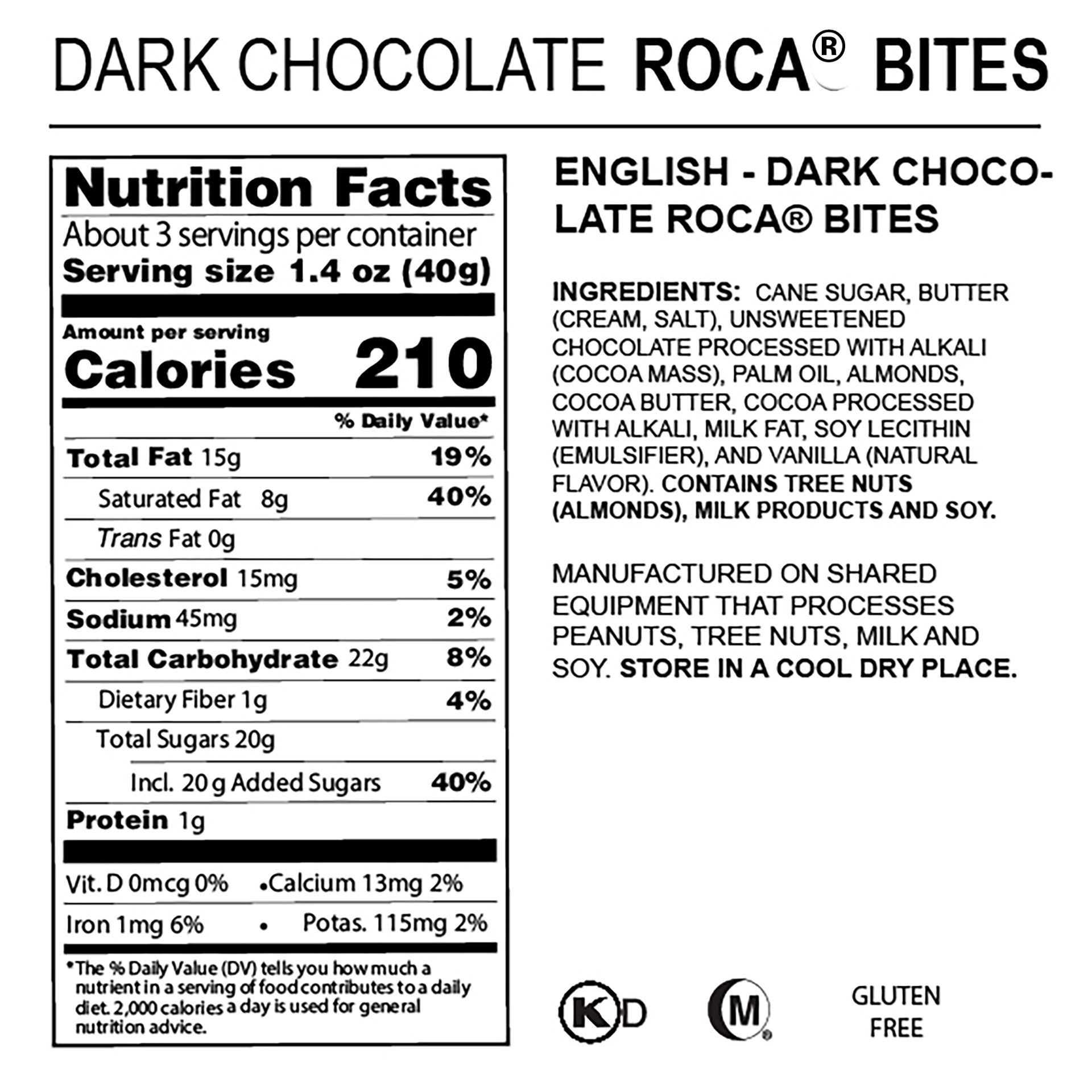 slide 4 of 4, Brown & Haley Roca Bites, Dark Chocolate, 4.4 oz