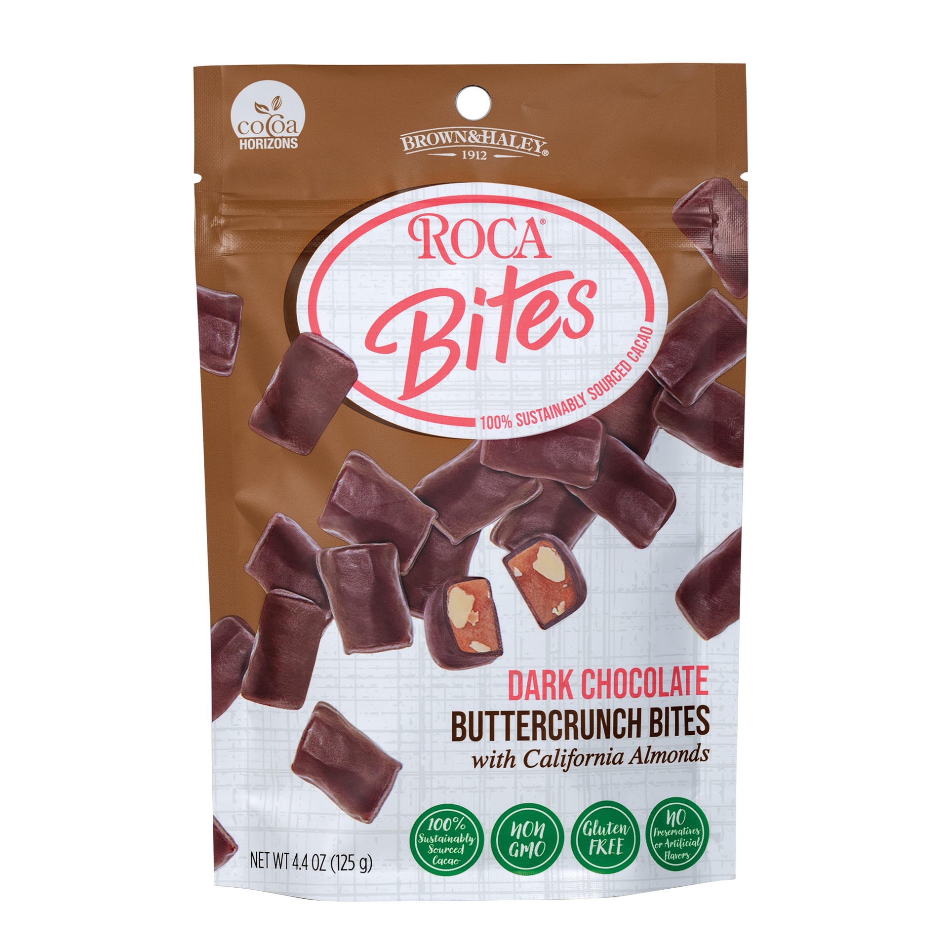 slide 1 of 4, Brown & Haley Roca Bites, Dark Chocolate, 4.4 oz