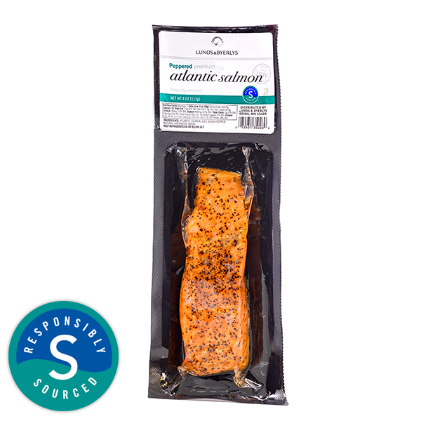 slide 1 of 1, L&B Lunds  Byerlys Lunds & Byerlys L&B Peppered Smoked Atlantic Salmon, 4 oz