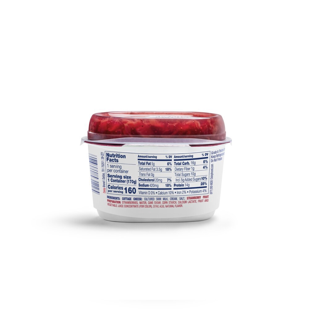 slide 3 of 5, Daisy Cottage Cheese, with Strawberries, 4% Milkfat Minimum, 6 oz