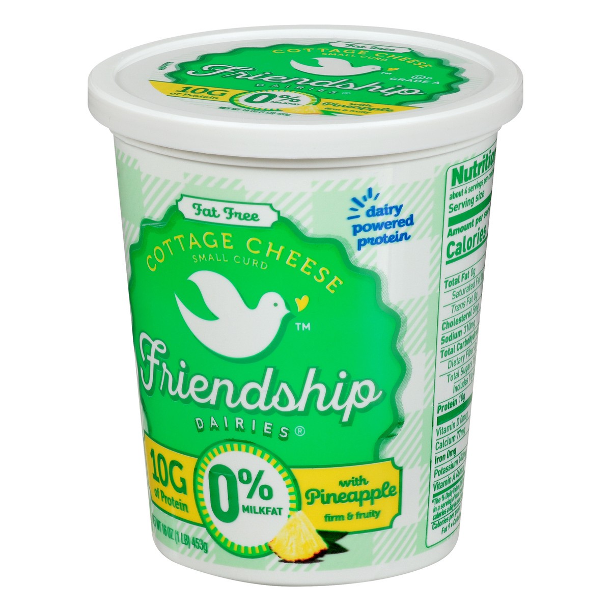 slide 3 of 12, Friendship Dairies Fat Free Small Curd with Pineapple Cottage Cheese 16 oz, 16 oz