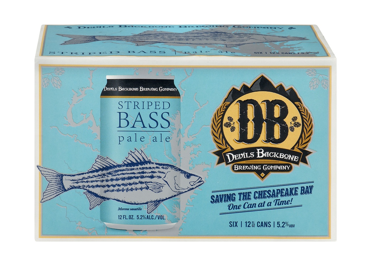 slide 1 of 1, Devils Backbone Brewing Company Striped Bass Pale Ale - 6 PK, 12 fl oz