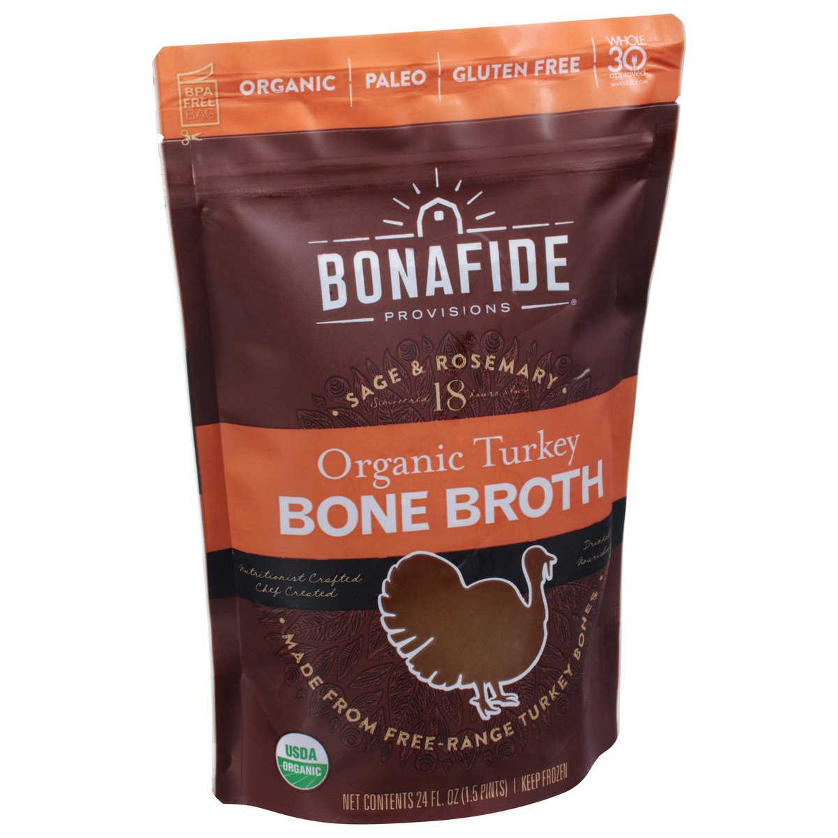 slide 2 of 13, Bonafide Provisions Bonafide Turkey Broth Og, 24 fl oz