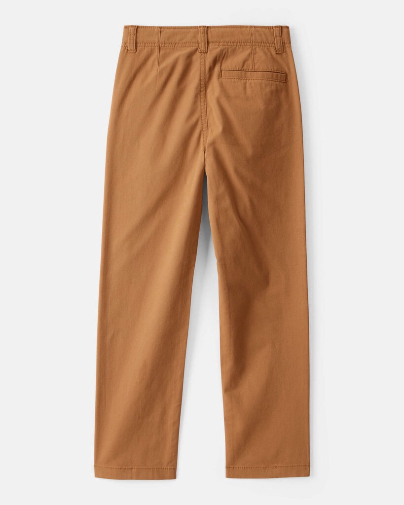 slide 2 of 3, Boys Flat Front Fashion Pants - Brown Brown 4, 1 ct