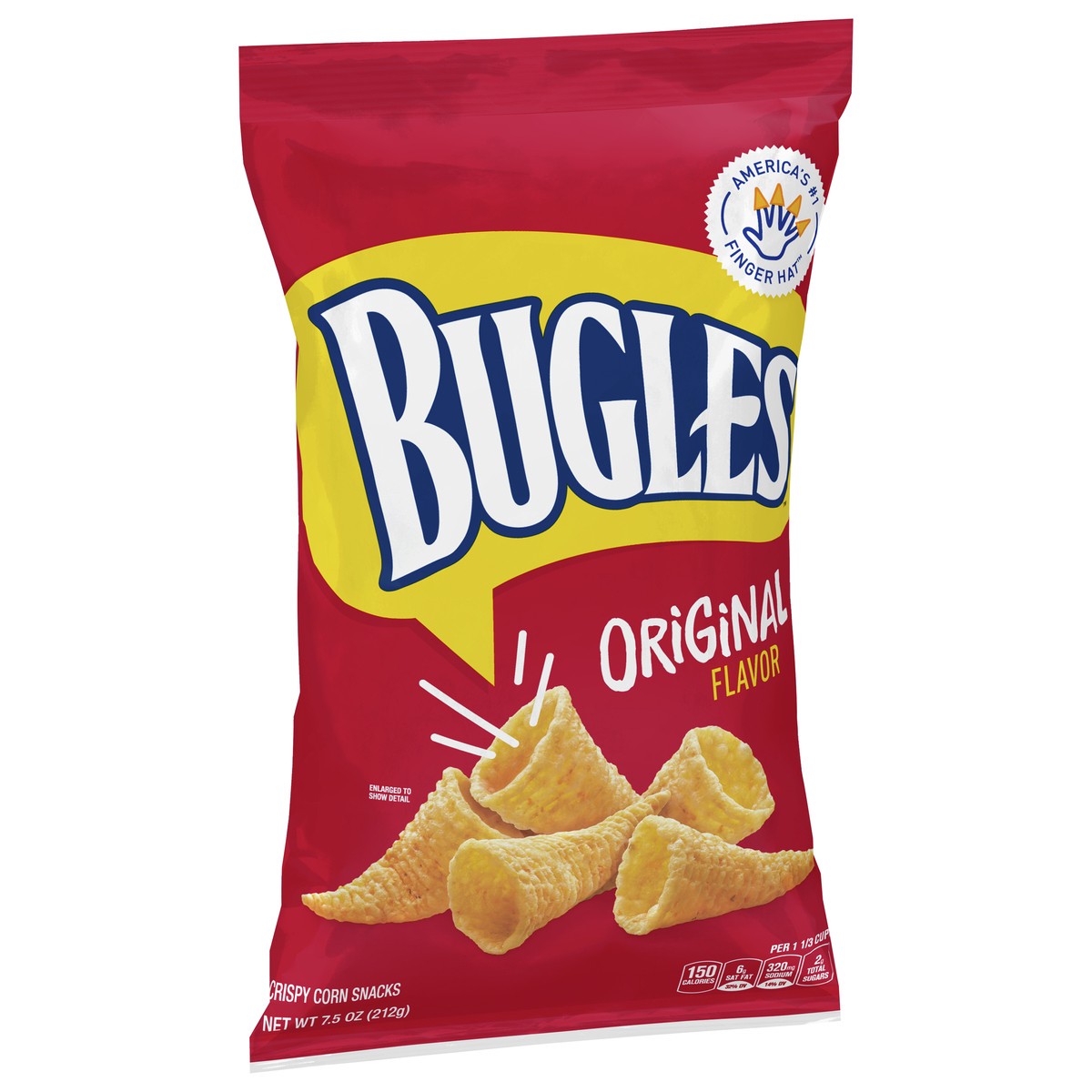 slide 9 of 13, Bugles Crispy Corn Snacks, Original Flavor, Snack Bag, 7.5 oz, 7.5 oz