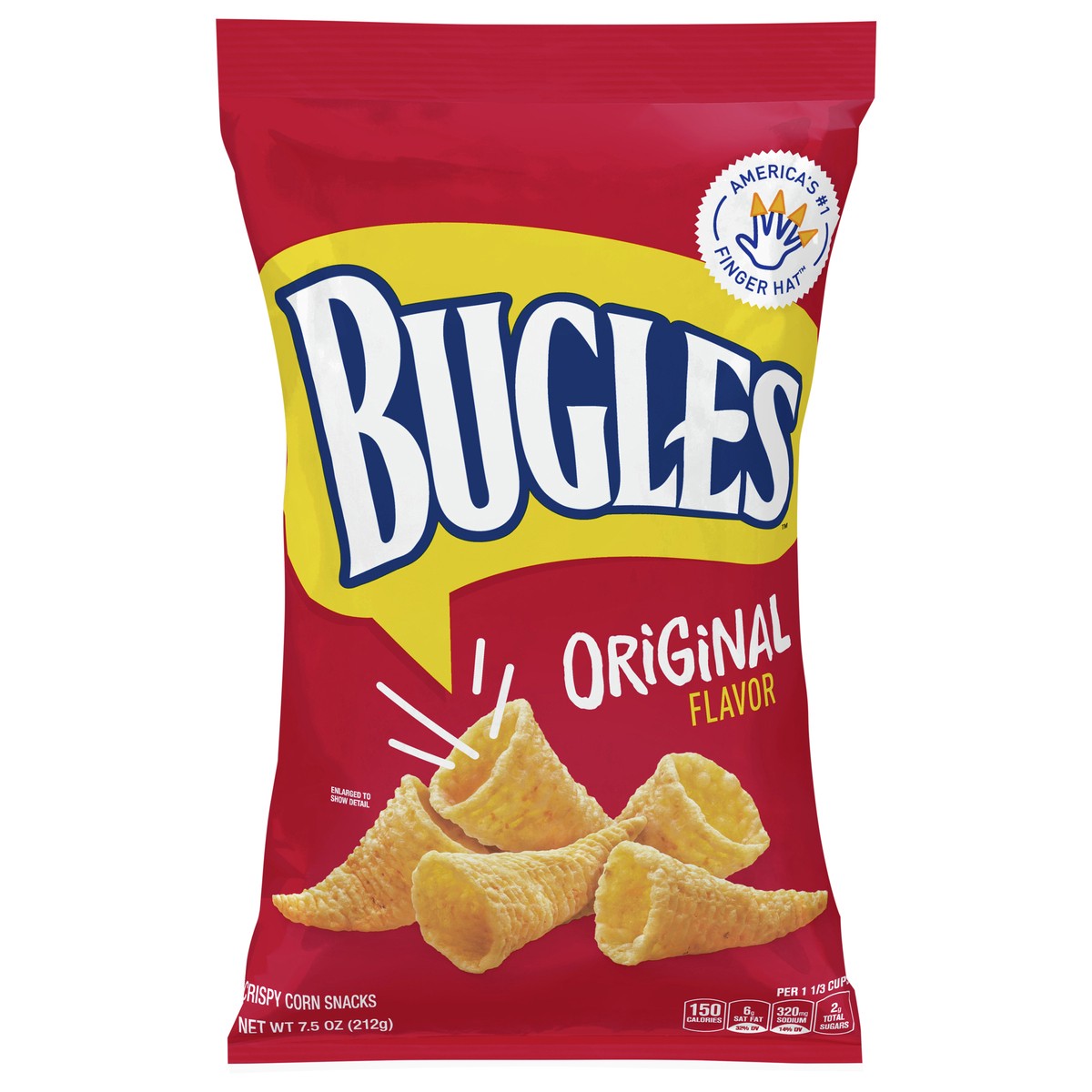 slide 1 of 13, Bugles Crispy Corn Snacks, Original Flavor, Snack Bag, 7.5 oz, 7.5 oz