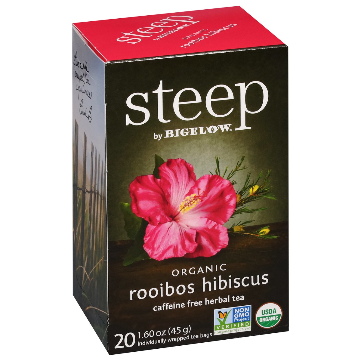 slide 2 of 12, steep Caffeine Free Organic Rooibos Hibiscus Herbal Tea 20 Tea Bags, 20 ct