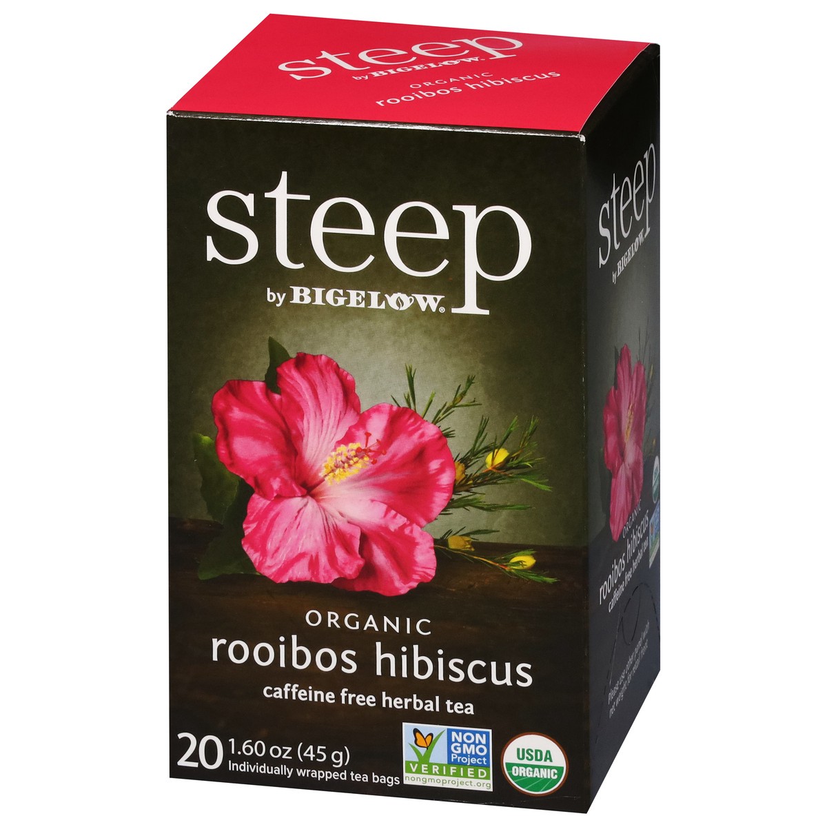 slide 7 of 12, steep Caffeine Free Organic Rooibos Hibiscus Herbal Tea 20 Tea Bags, 20 ct