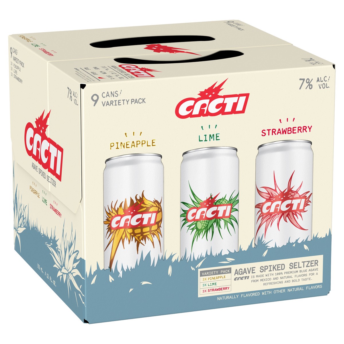 slide 8 of 12, CACTI Seltzer, Spiked, Agave, Variety Pack, 1 ct