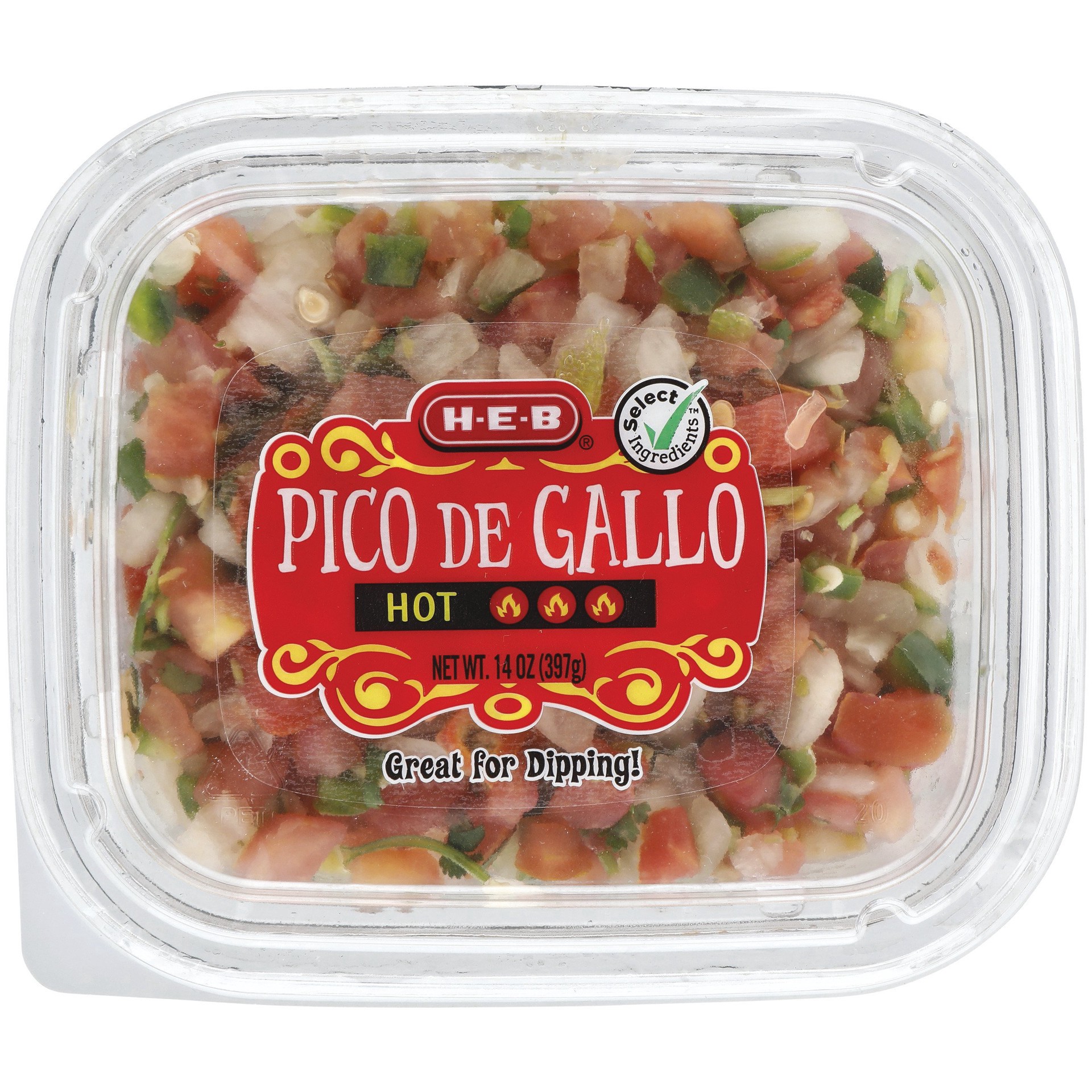 slide 1 of 1, H-E-B Select Ingredients Hot Pico de Gallo, 14 oz