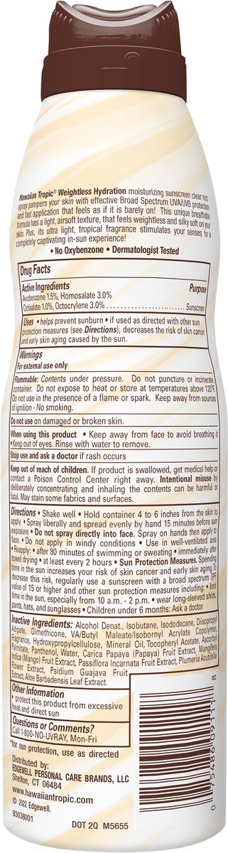 slide 4 of 7, Hawaiian Tropic Sunscreen Silk Hydration Moisturizing Broad Spectrum Sun Care Sunscreen Spray - SPF 15, 6 Ounce, 6 oz