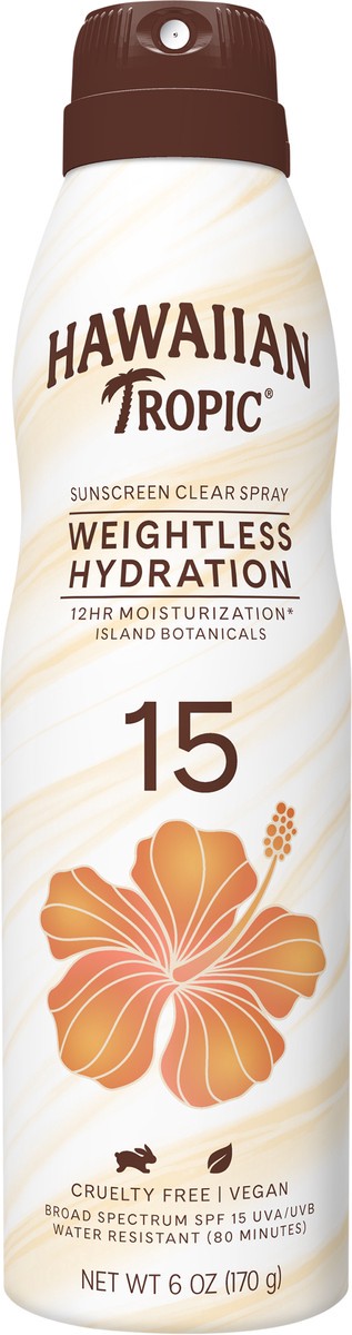 slide 7 of 7, Hawaiian Tropic Sunscreen Silk Hydration Moisturizing Broad Spectrum Sun Care Sunscreen Spray - SPF 15, 6 Ounce, 6 oz