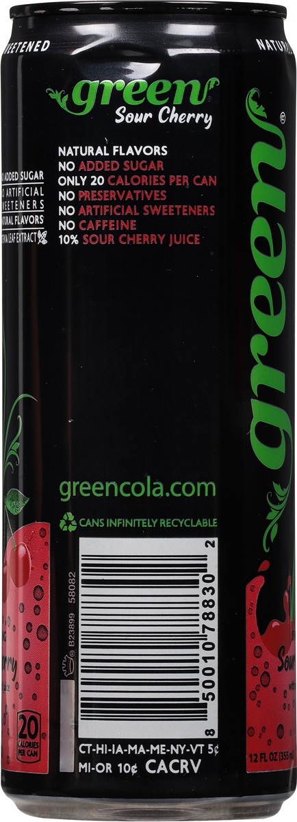 slide 9 of 13, Green Cola Sparkling Sour Cherry Soda with Real Fruit Juice 12 fl oz, 12 fl oz