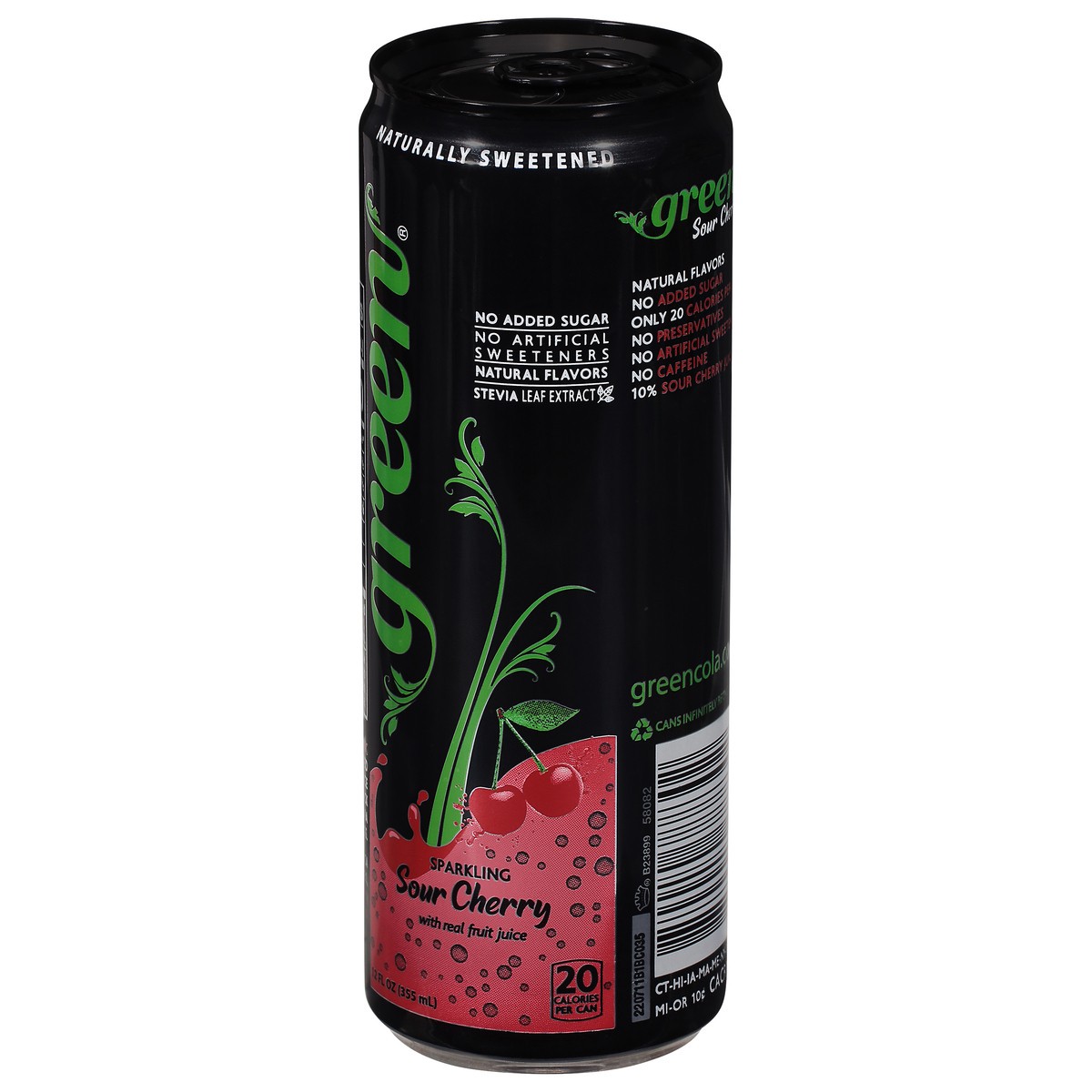 slide 6 of 13, Green Cola Sparkling Sour Cherry Soda with Real Fruit Juice 12 fl oz, 12 fl oz