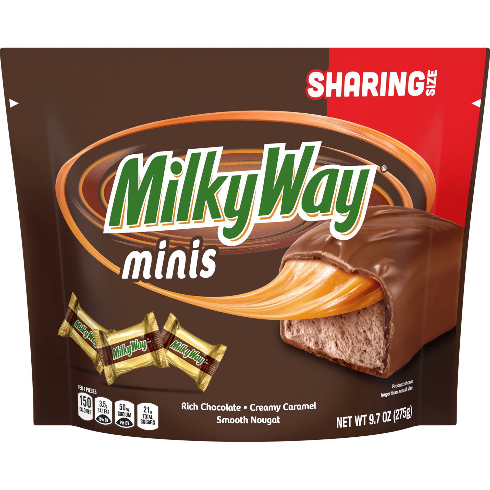 slide 1 of 1, Milky Way Minis Smooth Nougat Sharing Size 9.7 oz, 9.7 oz