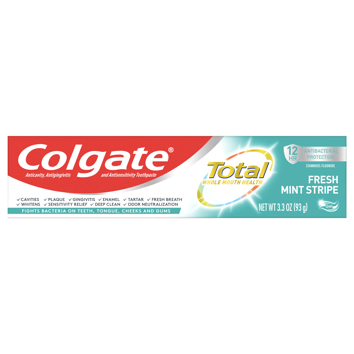 slide 1 of 17, Colgate Total Toothpaste, Fresh Mint Stripe Paste, 3.3 oz