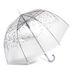 Shedrain Rain Essentials 52 in AO Stick Umbrella - Silver Dots