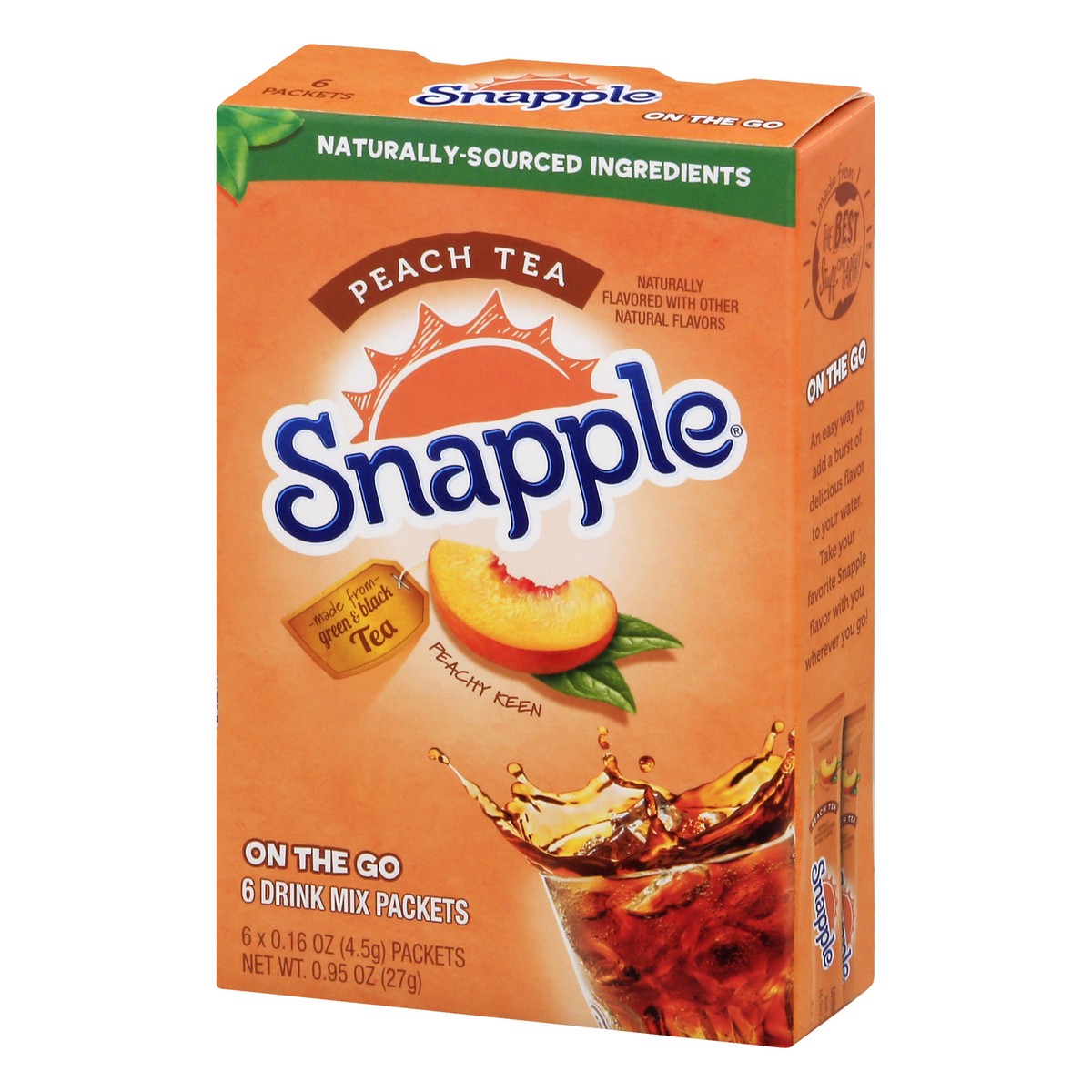 slide 3 of 9, Snapple On the Go Peach Tea Drink Mix Packets 6 ea, 1 ct
