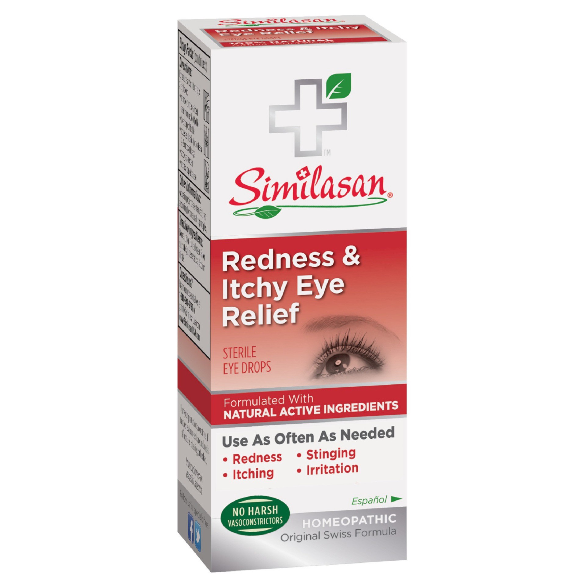 slide 1 of 4, Similasan Redness & Itchy Eye Relief Eye Drops, 10 ml