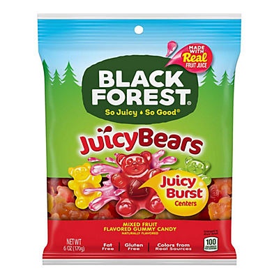 slide 1 of 1, Black Forest Juicy Bears Mixed Fruit Flavored Gummy Candy, 6 oz