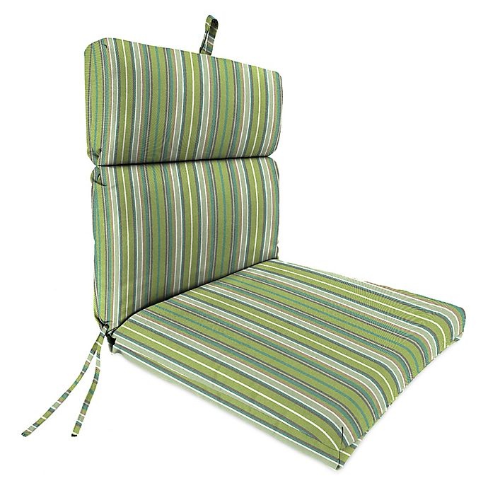 slide 1 of 1, Stripe Dining Chair Cushion - Sunbrella Foster Surfside, 44 in x 22 in