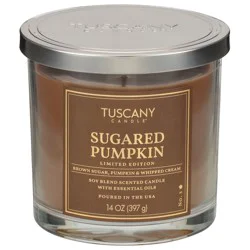 Tuscany Candle Soy Blend Sugared Pumpkin Candle with Essential Oils 1 Each
