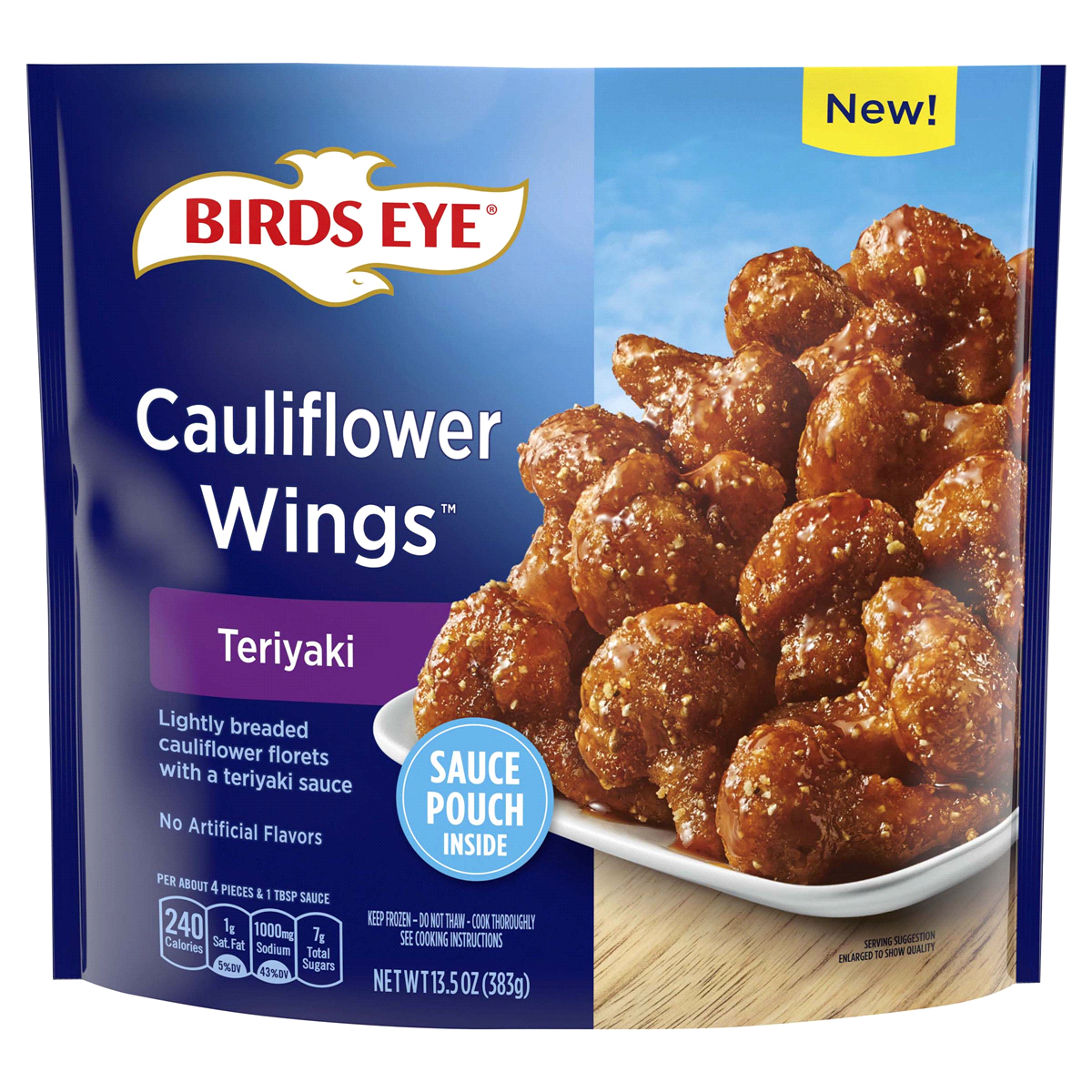 slide 1 of 1, Birds Eye Teriyaki Cauliflower Wings, Frozen Vegetable, 13.5 OZ Bag, 13.5 oz