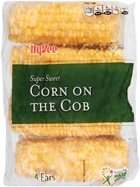 slide 1 of 1, Hy-Vee Super Sweet Corn On The Cob, 4 ct