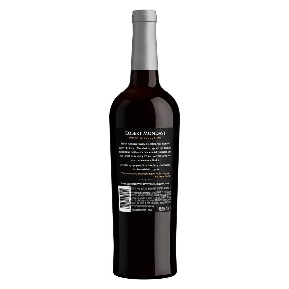 slide 7 of 29, Robert Mondavi Private Selection Merlot California Red Wine, 750 mL Bottle, 25.35 fl. oz