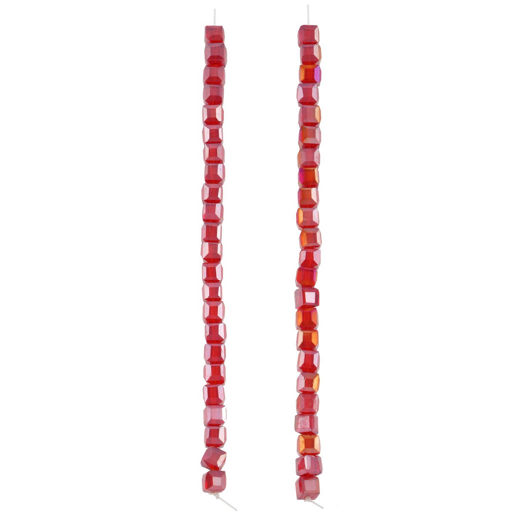 slide 3 of 3, Red Faceted Glass Cube Beads, 5mm By Bead Landing, 5 mm