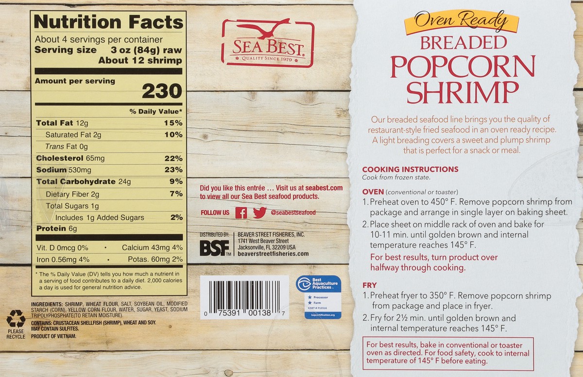 slide 11 of 15, Sea Best Breaded Popcorn Shrimp 13 oz, 13 oz