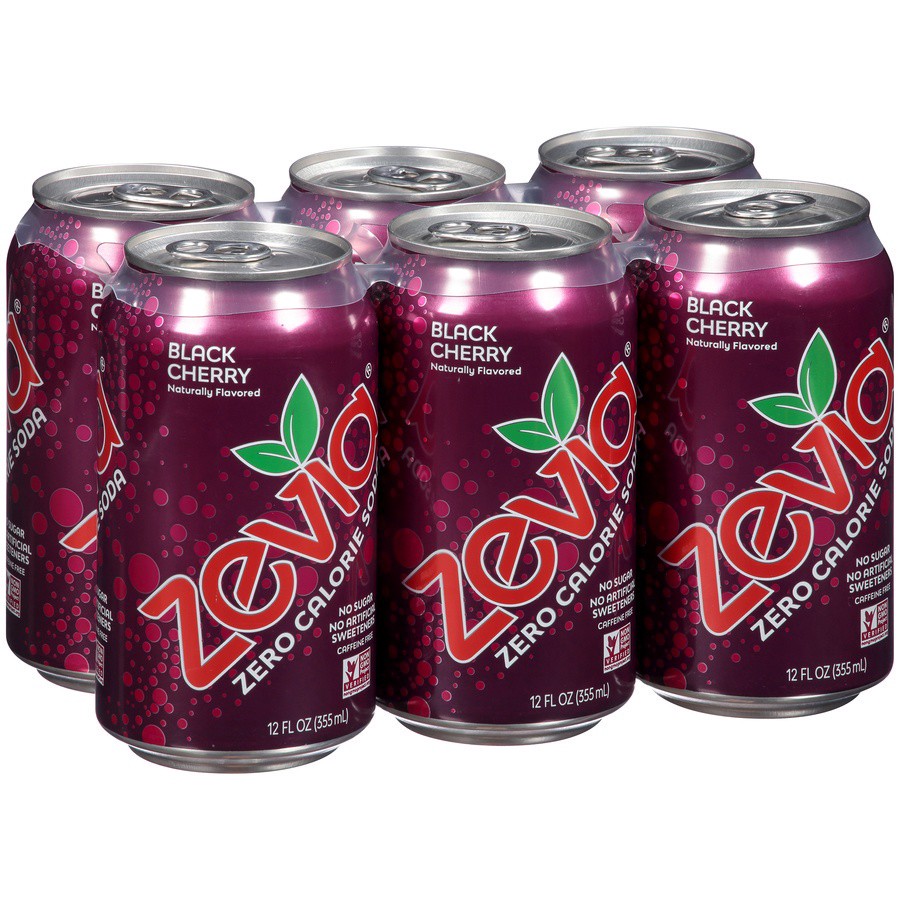slide 2 of 8, Zevia Zero Sugar Black Cherry Soda 6 - 12 fl oz Cans, 6 ct; 12 oz