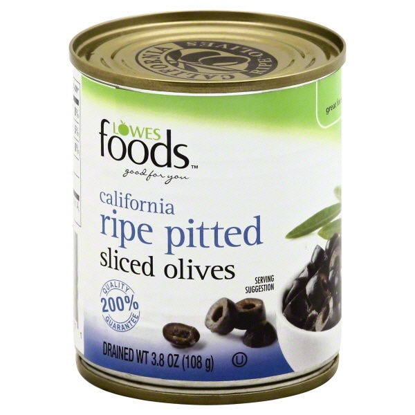 slide 1 of 1, Lowes Foods Sliced Olives California Ripe Pitted, 3.8 oz