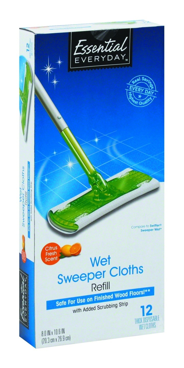 Essential Everyday Sweeper Wet Cloths Refill 12 ct