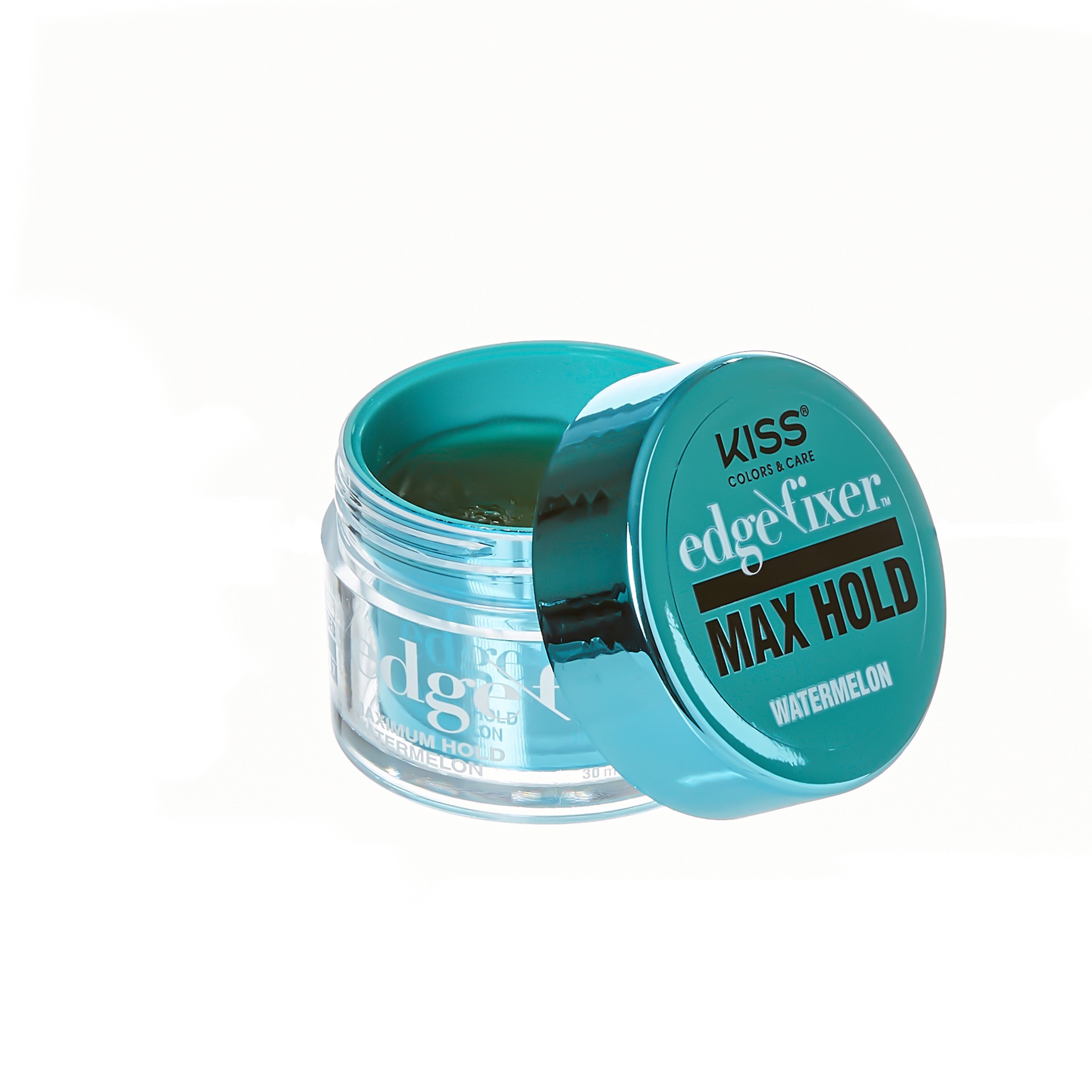 slide 5 of 5, KISS Colors & Care Edge Fixer Maximum Hold with Biotin, Watermelon, 1.01 fl oz, 1 cnt