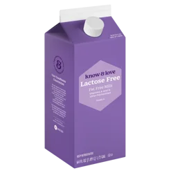 Know & Love Fat Free Lactose Free Milk 64 Ounces