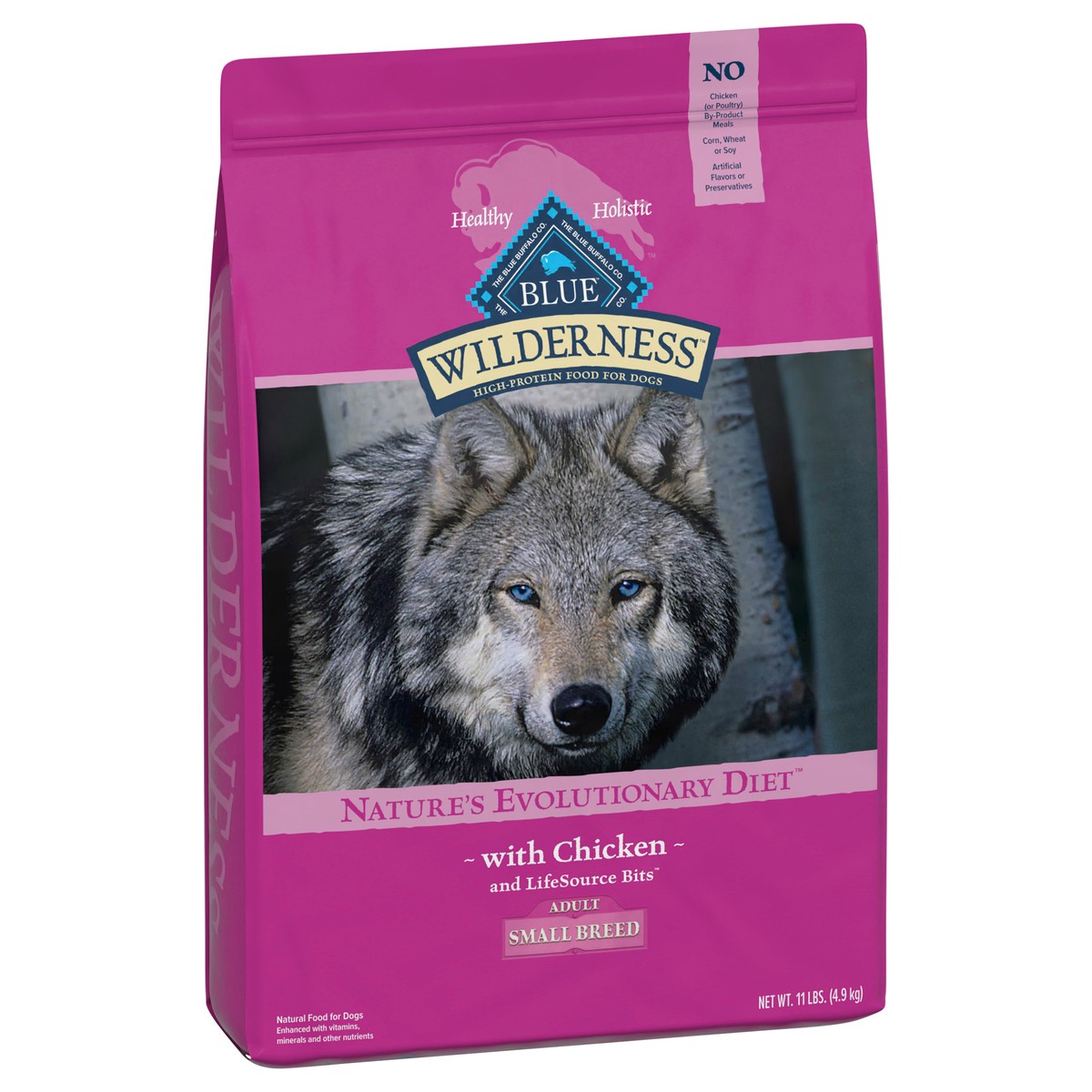 slide 8 of 9, Blue Buffalo Wilderness High Protein, Natural Adult Small Breed Dry Dog Food, Chicken 11-lb, 11 lb