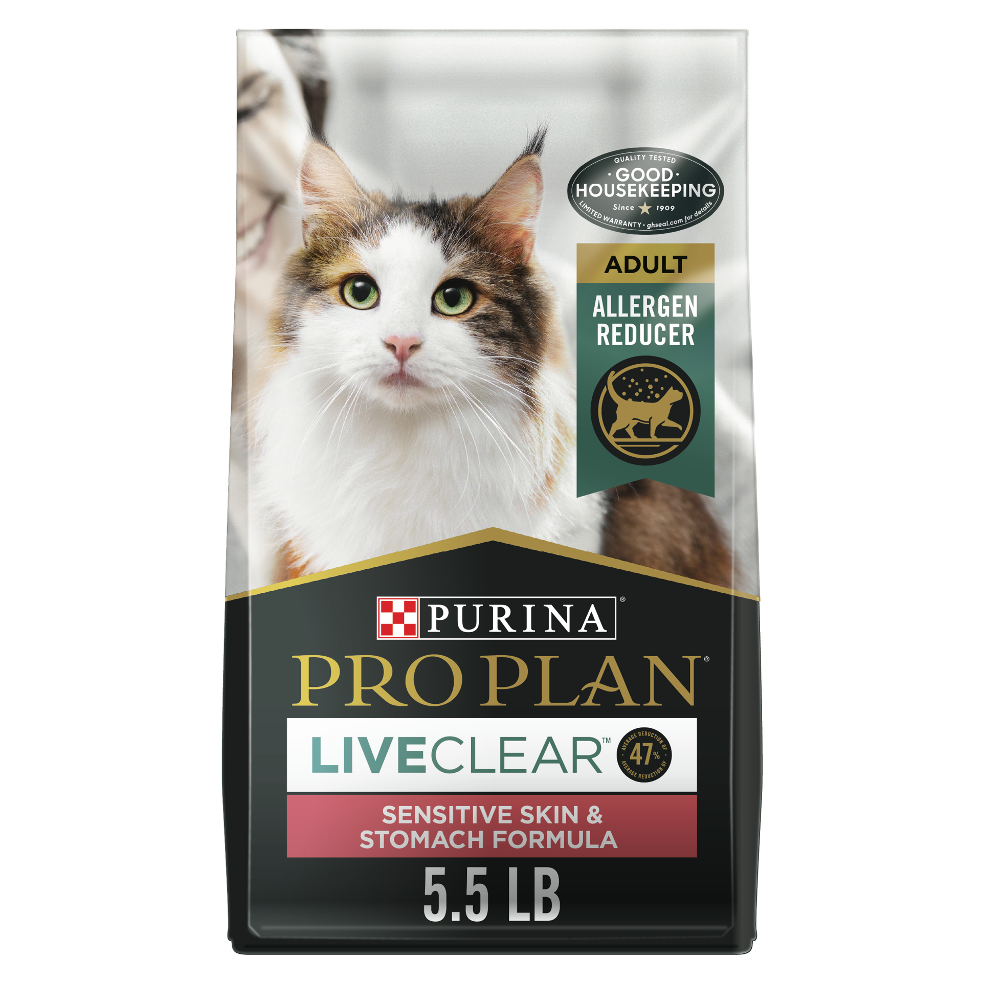 slide 1 of 9, Purina Pro Plan Allergen Reducing, High Protein Cat Food, LIVECLEAR Turkey and Oatmeal Formula, 5.5 lb