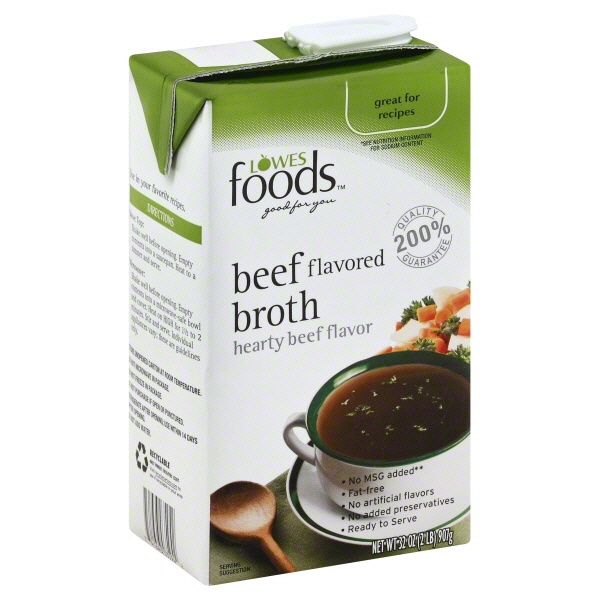 slide 1 of 1, Lowes Foods Beef Broth, 32 oz