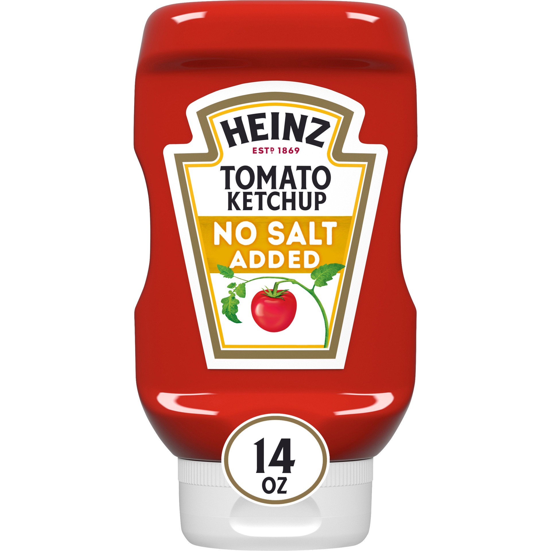 slide 1 of 9, Heinz No Salt Added Tomato Ketchup 14 oz, 14 oz