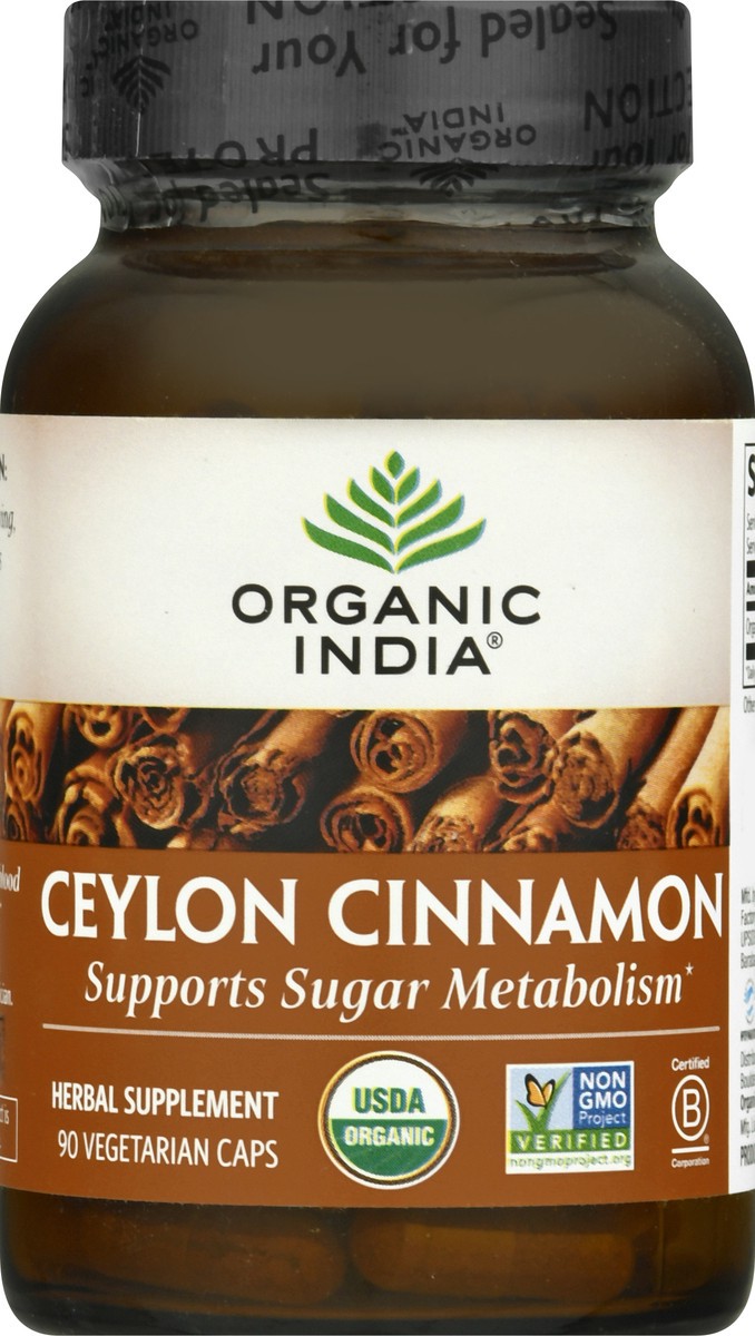 slide 5 of 9, Organic India Ceylon Cinnamon 90 Vegetarian Caps - 90 ct, 90 ct