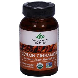 Organic India Ceylon Cinnamon 90 Vegetarian Caps - 90 ct