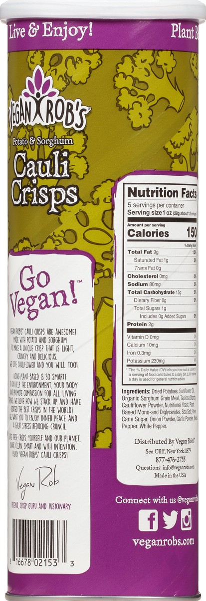 slide 4 of 13, Vegan Rob's Veganrobs Crisps Cauliflower 5 Oz, 5 oz