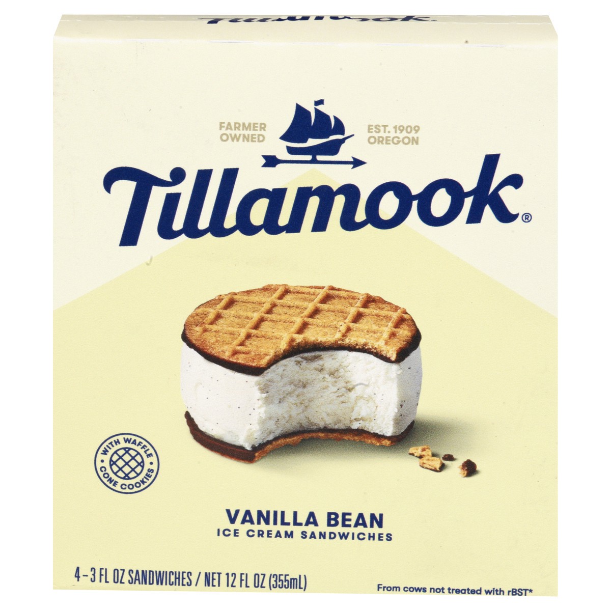 slide 1 of 13, Tillamook Ice Cream Sandwiches 4 ea, 4 ct; 3.5 fl oz