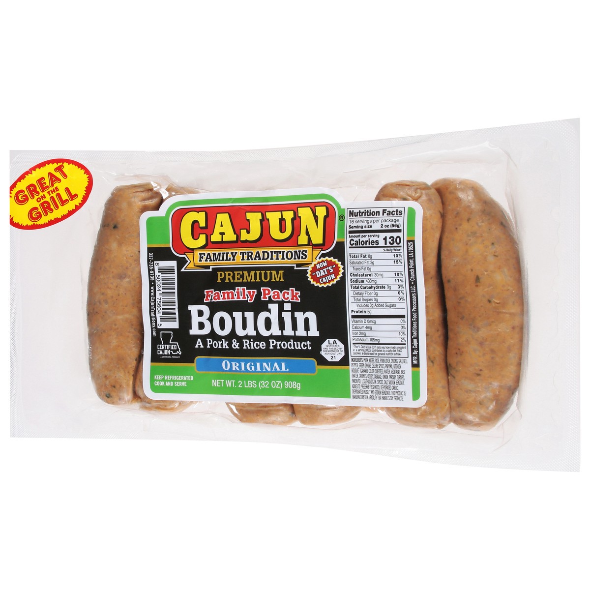 slide 7 of 9, Cajun Family Mild Boudin, 32 oz