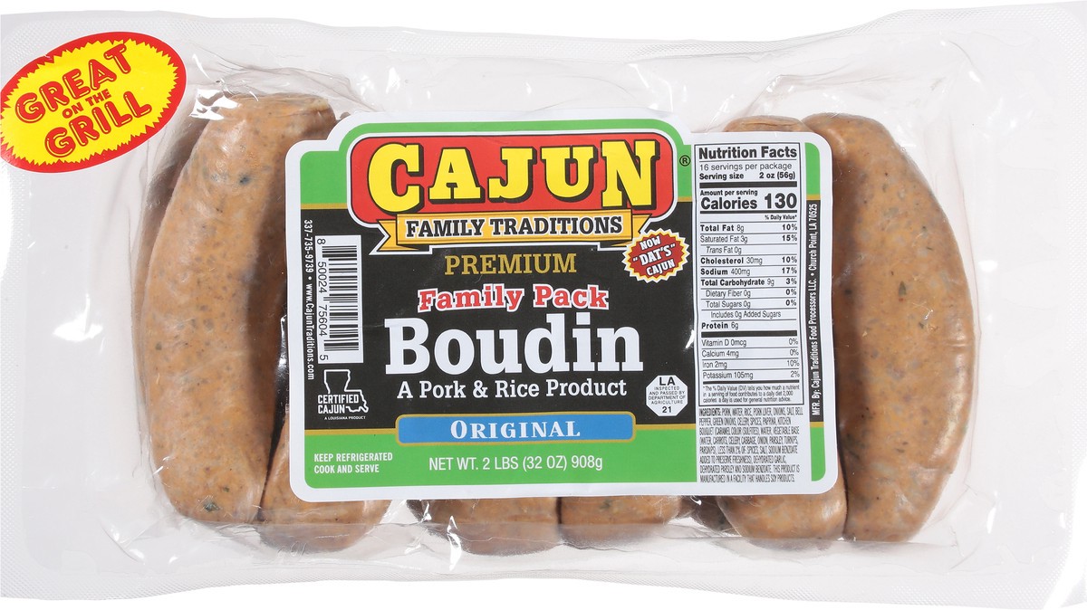 slide 6 of 9, Cajun Family Mild Boudin, 32 oz