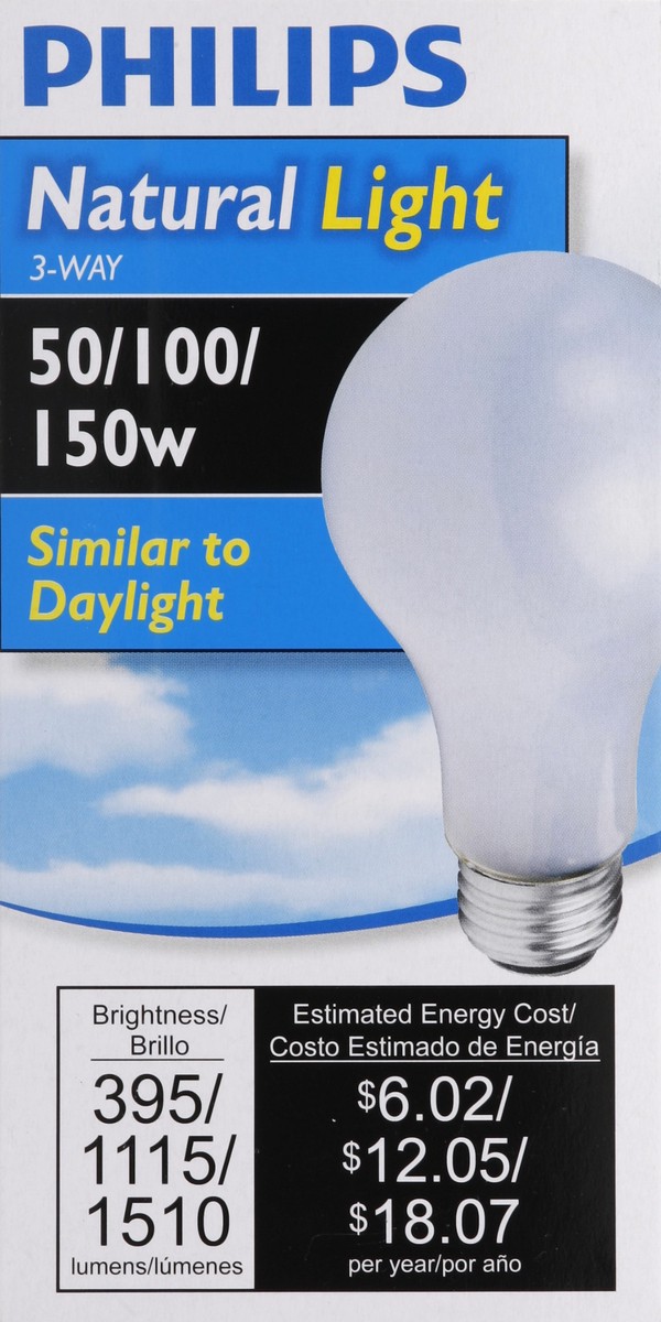 slide 2 of 4, Philips 3-Way 50/100/150 Watts Light Bulb 1 ea, 1 ct