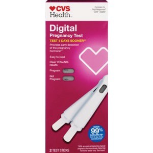 slide 1 of 1, CVS Health Clear Results Digital Pregnancy Test, 2 ct
