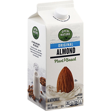 slide 1 of 1, Open Nature Almond Milk Original Half Gallon, 64 fl oz